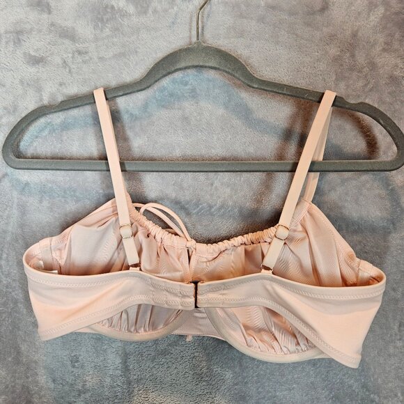 Shade & Shore Womens 36D Light Pink Underwire Bikini Top Adjustable Straps Tie - Picture 2 of 7